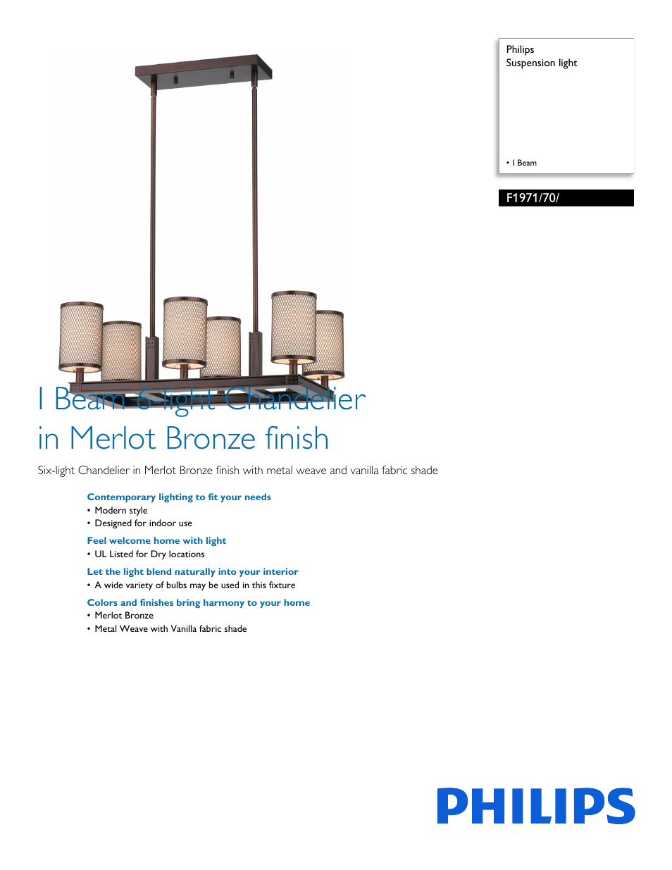 Philips F197170 User Manual | 2 pages