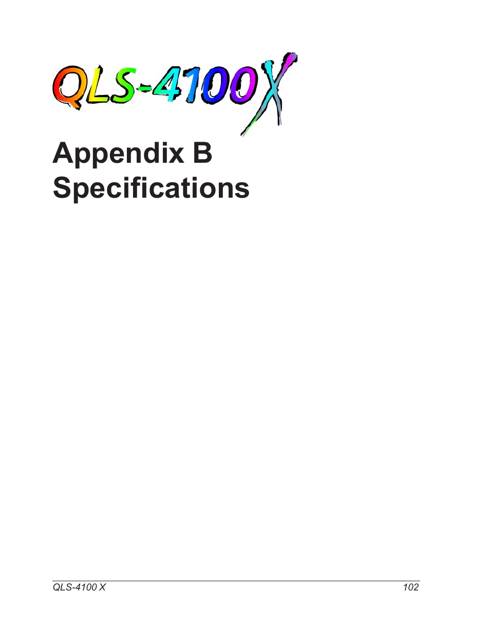 Appendix b specifications, B specifications | Astro Pneumatic 22834-464 User Manual | Page 102 / 118