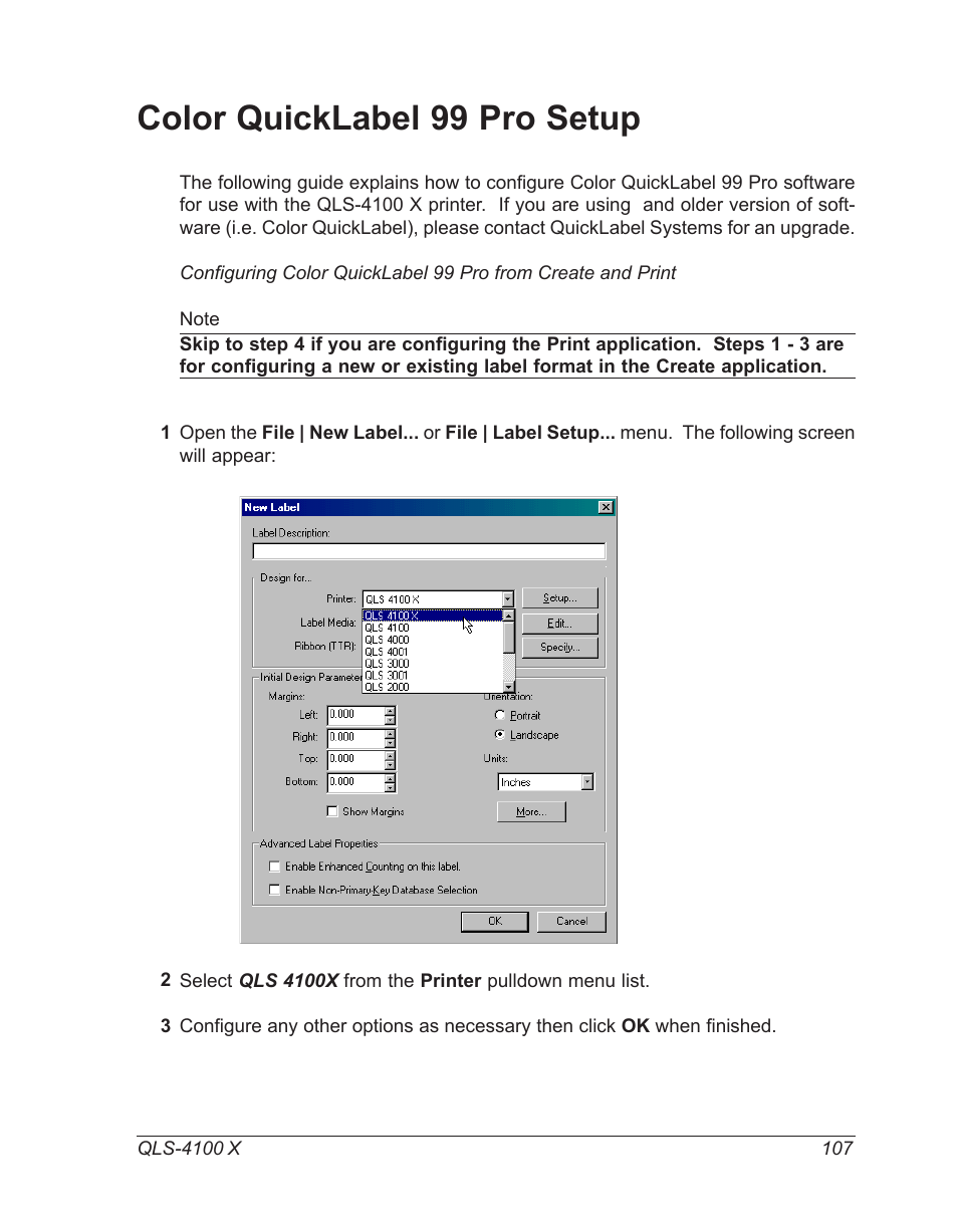 Color quicklabel 99 pro setup | Astro Pneumatic 22834-464 User Manual | Page 107 / 118