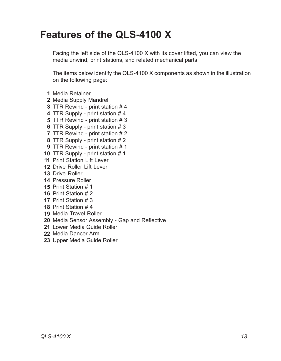 Features of the qls-4100 x | Astro Pneumatic 22834-464 User Manual | Page 13 / 118