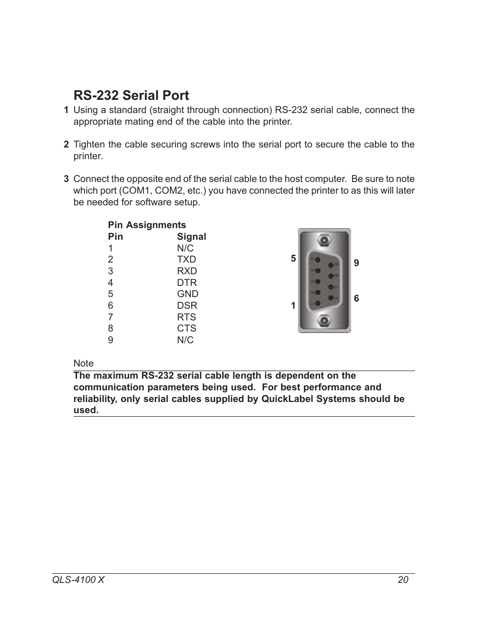 Rs-232 serial port, Network connection | Astro Pneumatic 22834-464 User Manual | Page 20 / 118