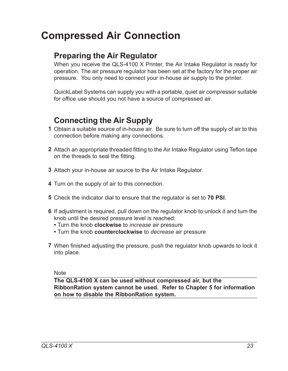 Compressed air connection, Preparing the air regulator, Connecting the air supply | Connect the compressed air source | Astro Pneumatic 22834-464 User Manual | Page 23 / 118