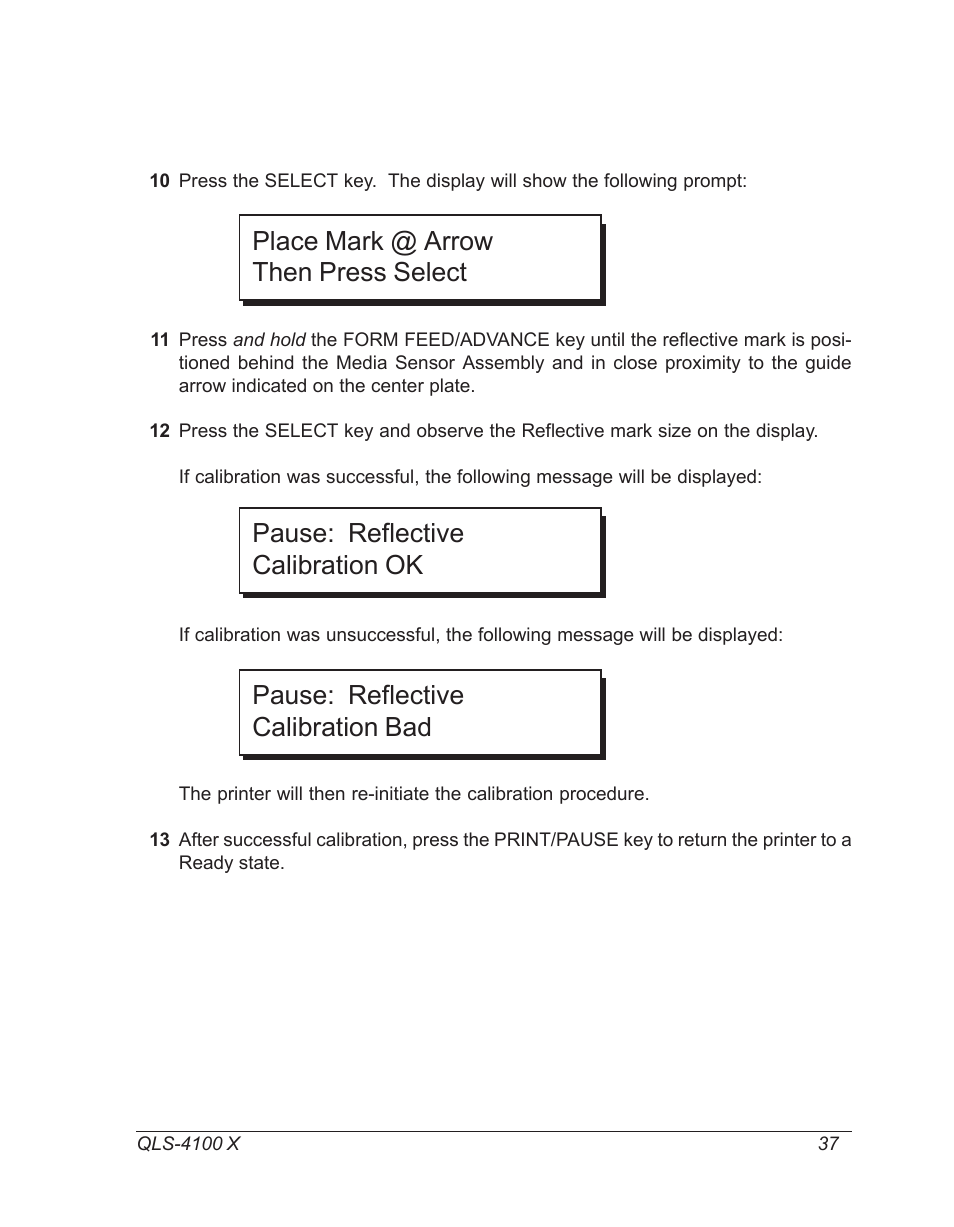 Pause: reflective calibration ok | Astro Pneumatic 22834-464 User Manual | Page 37 / 118