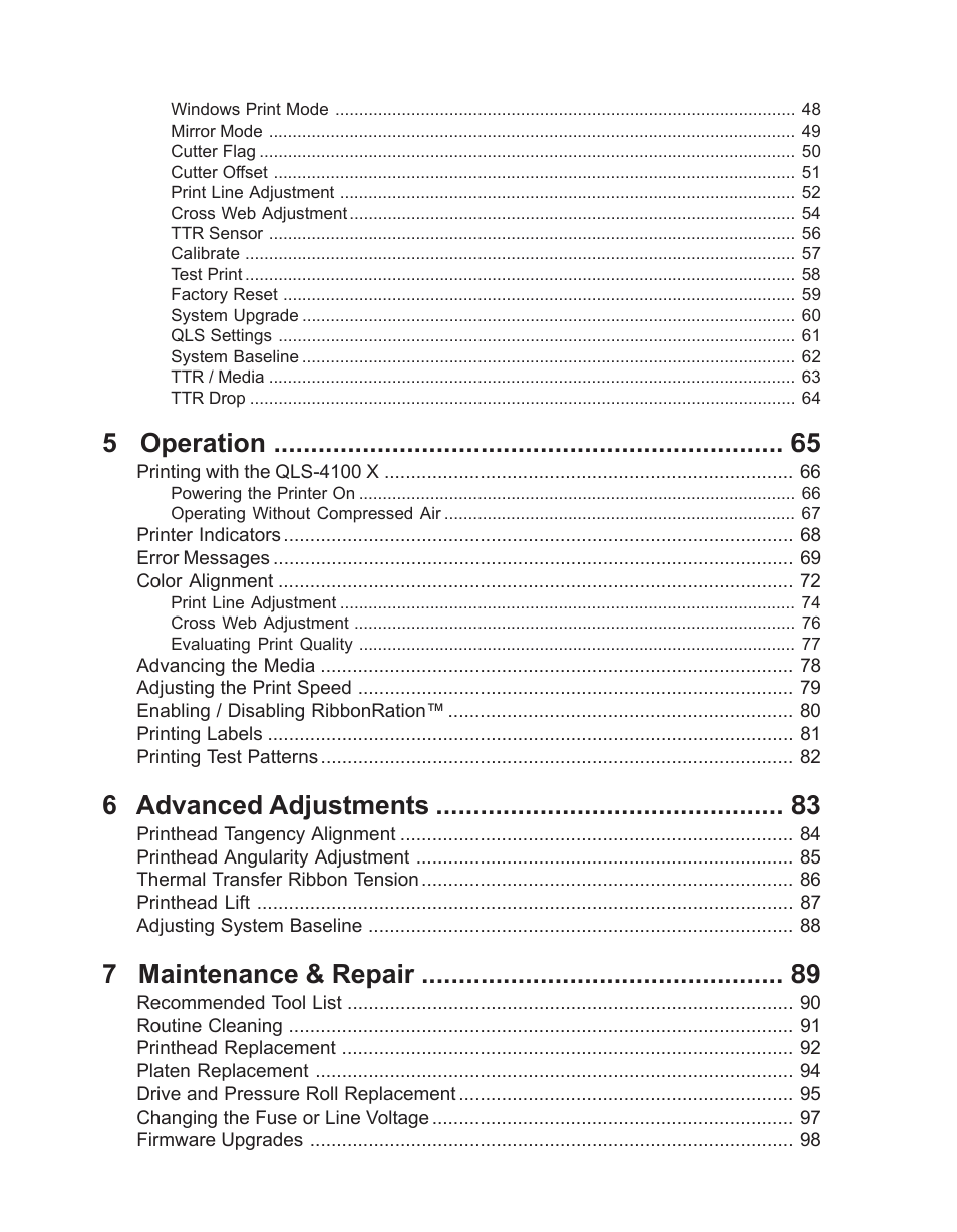 5 operation, 6 advanced adjustments, 7 maintenance & repair | Astro Pneumatic 22834-464 User Manual | Page 4 / 118