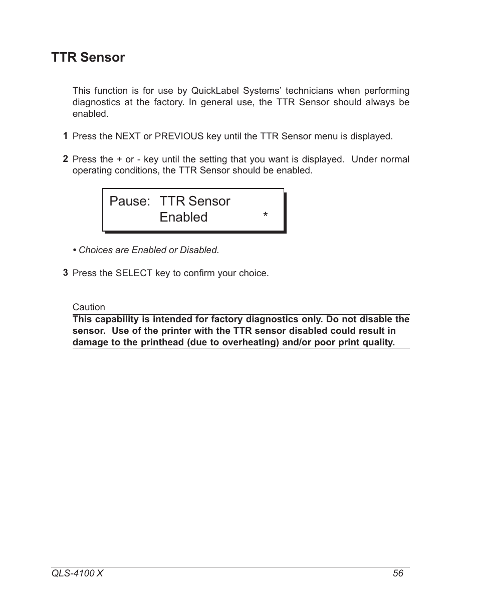 Ttr sensor, Pause: ttr sensor enabled | Astro Pneumatic 22834-464 User Manual | Page 56 / 118