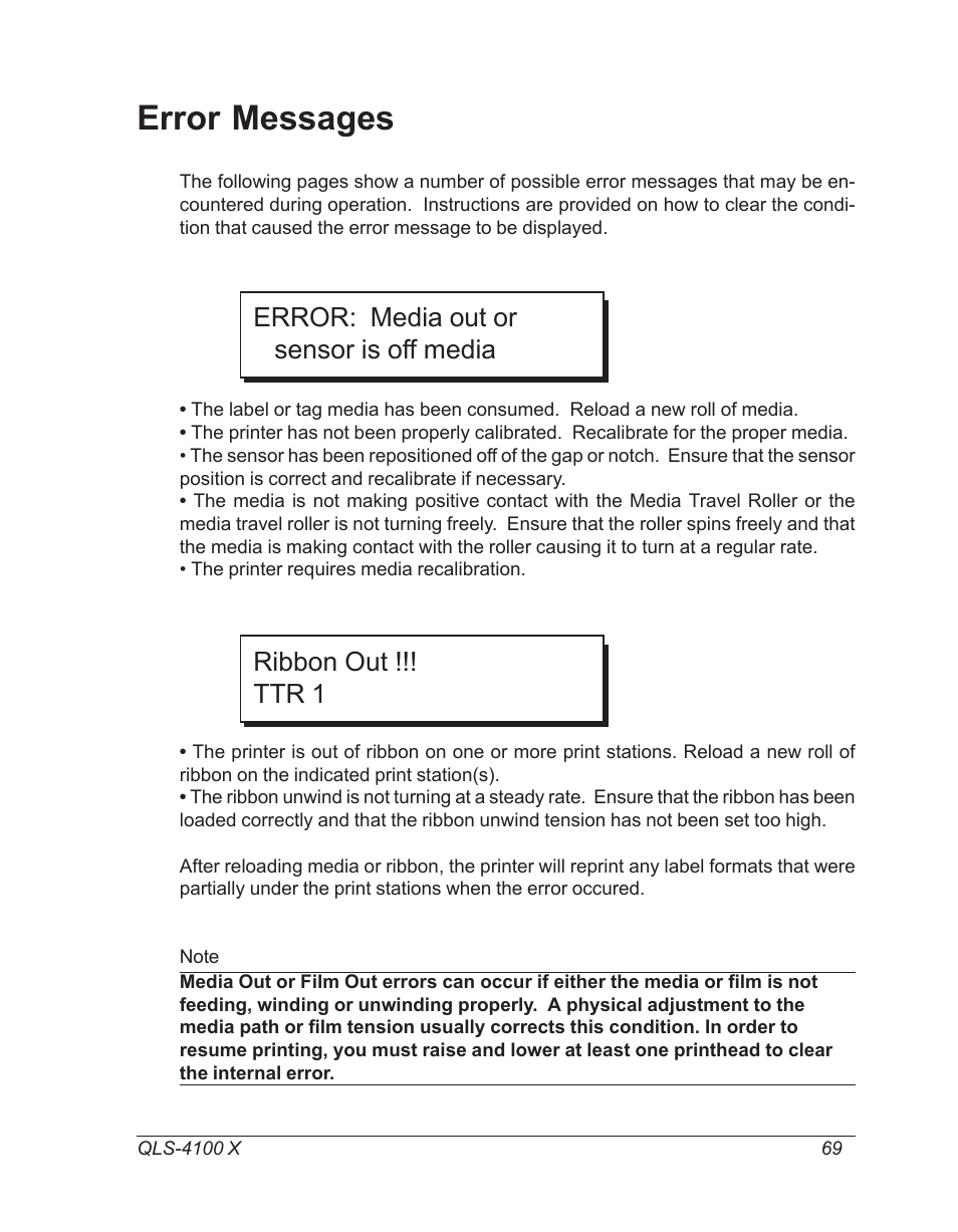 Error messages | Astro Pneumatic 22834-464 User Manual | Page 69 / 118