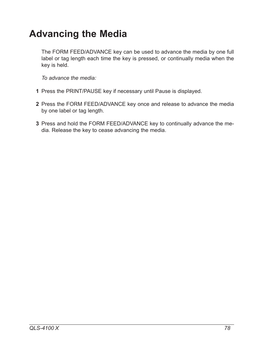 Advancing the media | Astro Pneumatic 22834-464 User Manual | Page 78 / 118