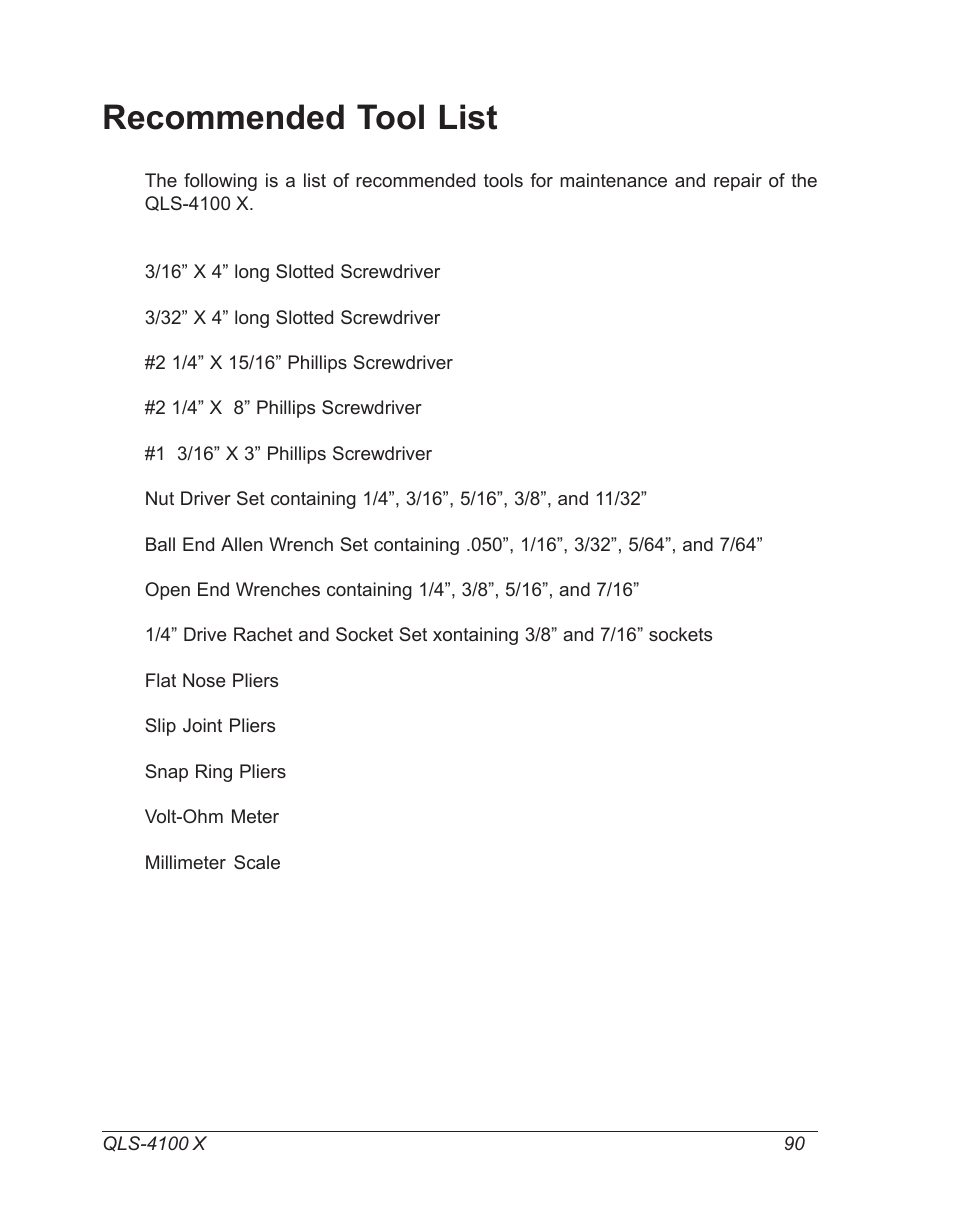 Recommended tool list | Astro Pneumatic 22834-464 User Manual | Page 90 / 118