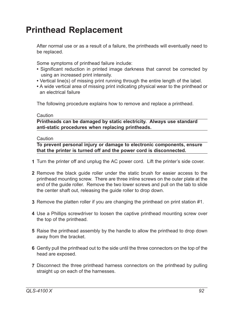 Printhead replacement | Astro Pneumatic 22834-464 User Manual | Page 92 / 118