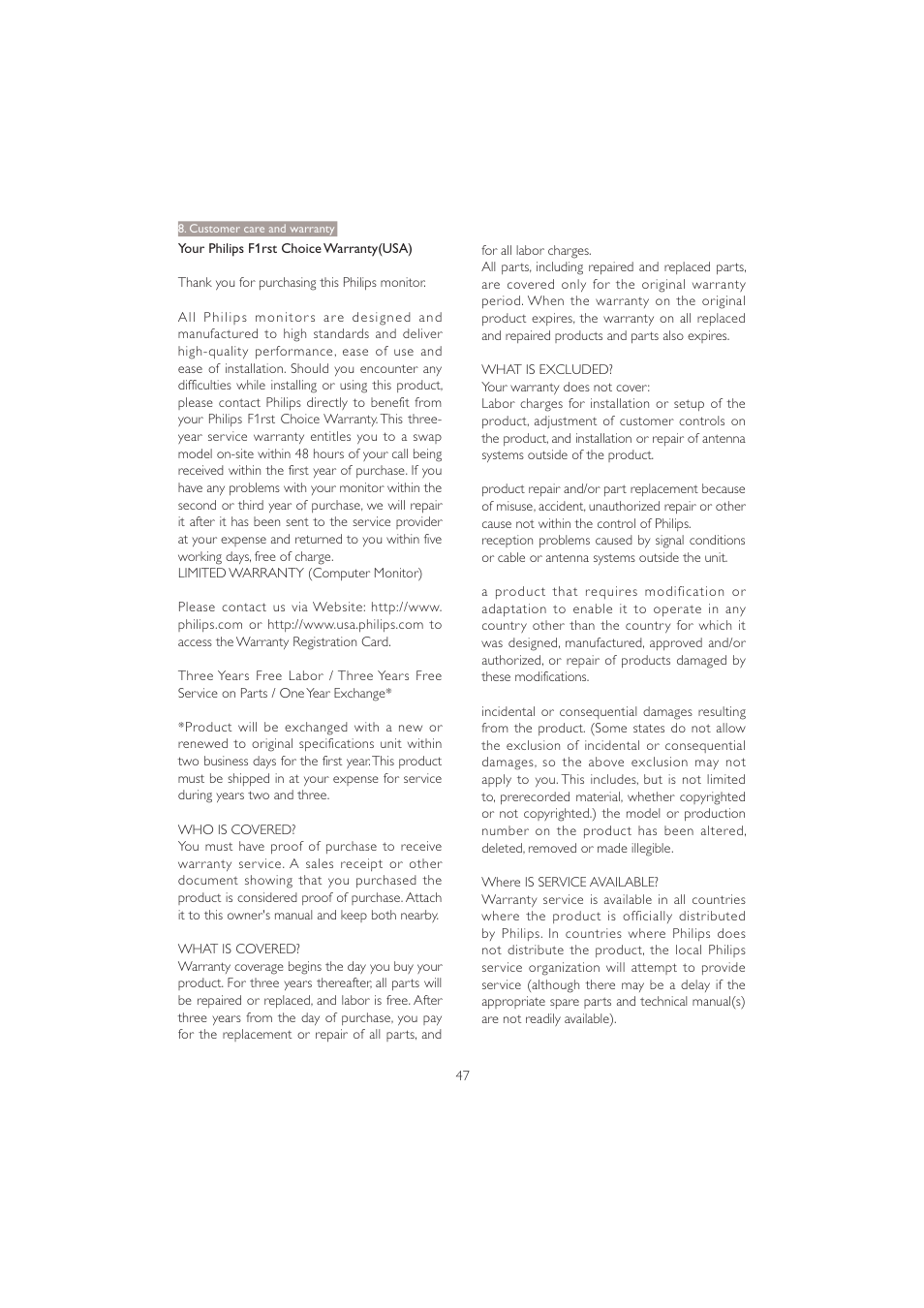 Philips 221B3PCB-00 User Manual | Page 49 / 57