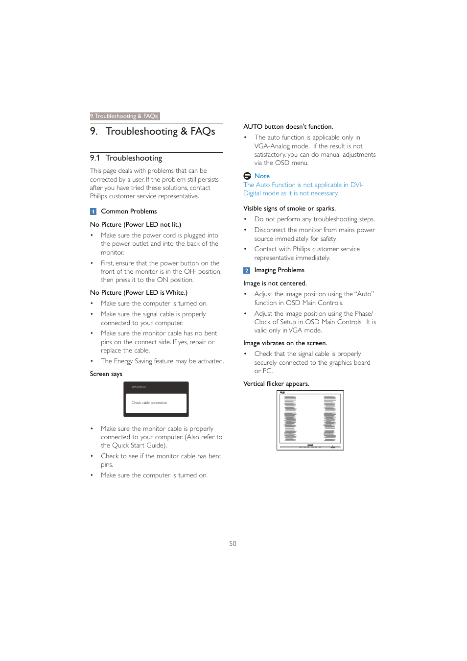 Troubleshooting & faqs | Philips 221B3PCB-00 User Manual | Page 52 / 57