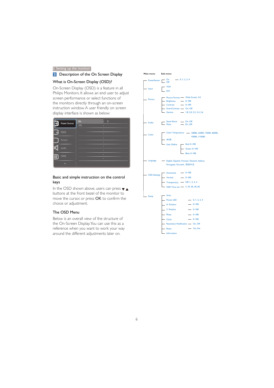 Setting up the monitor | Philips 221B3PCB-00 User Manual | Page 8 / 57