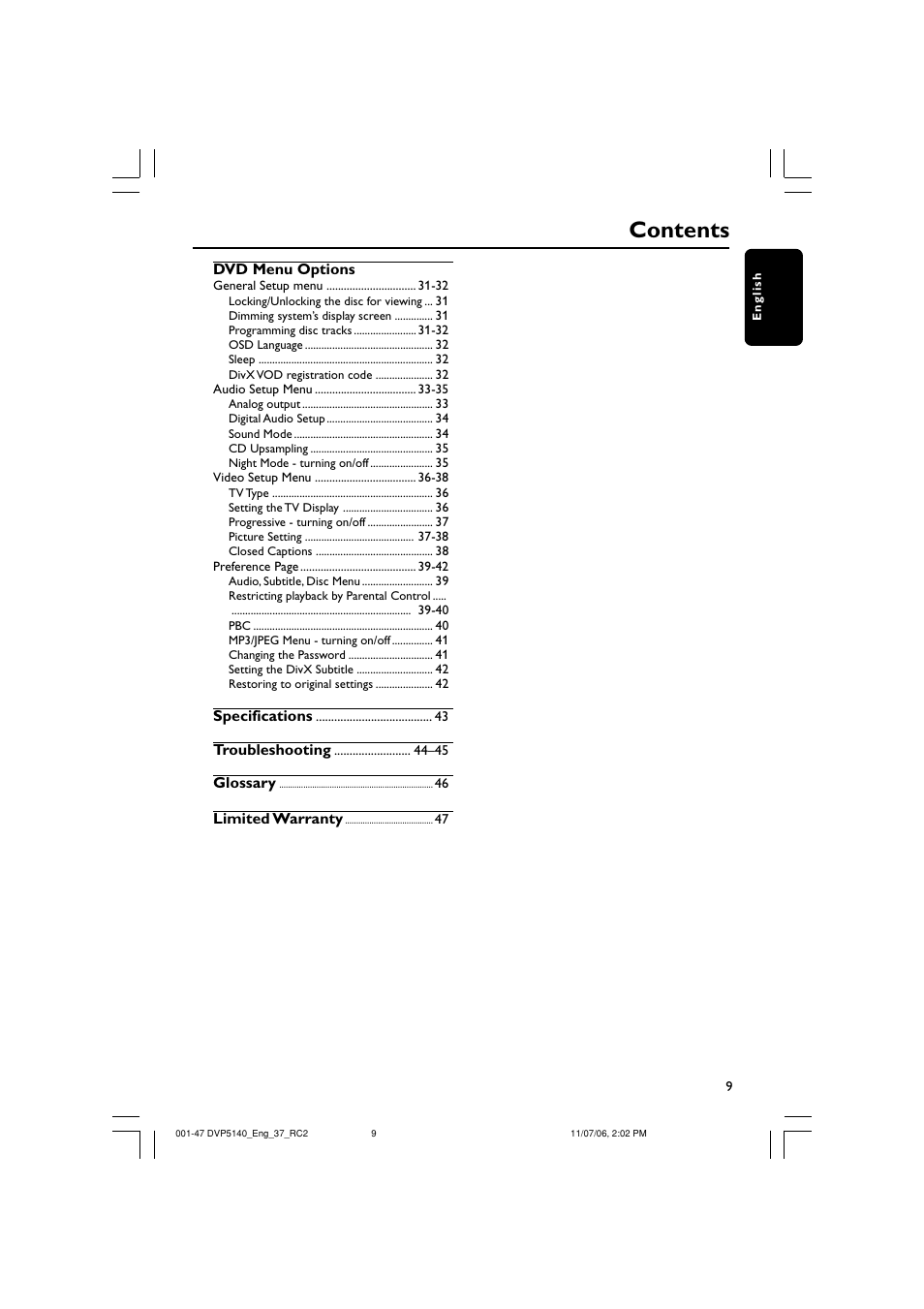 Philips DVP5140-37 User Manual | Page 9 / 47