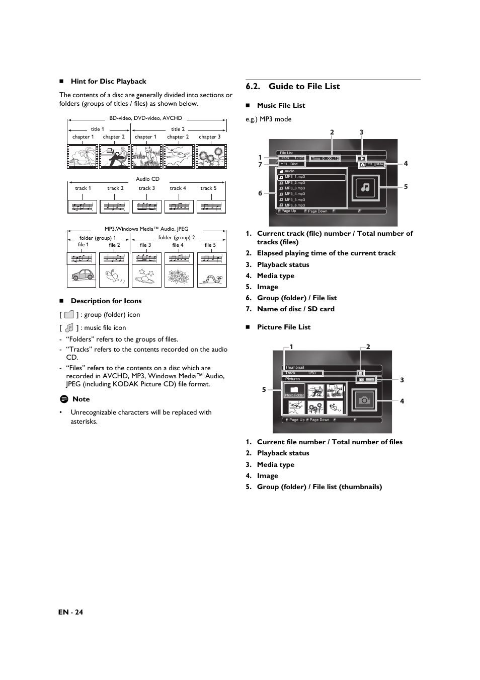 Guide to file list | Philips BDP3506-F7 User Manual | Page 24 / 66