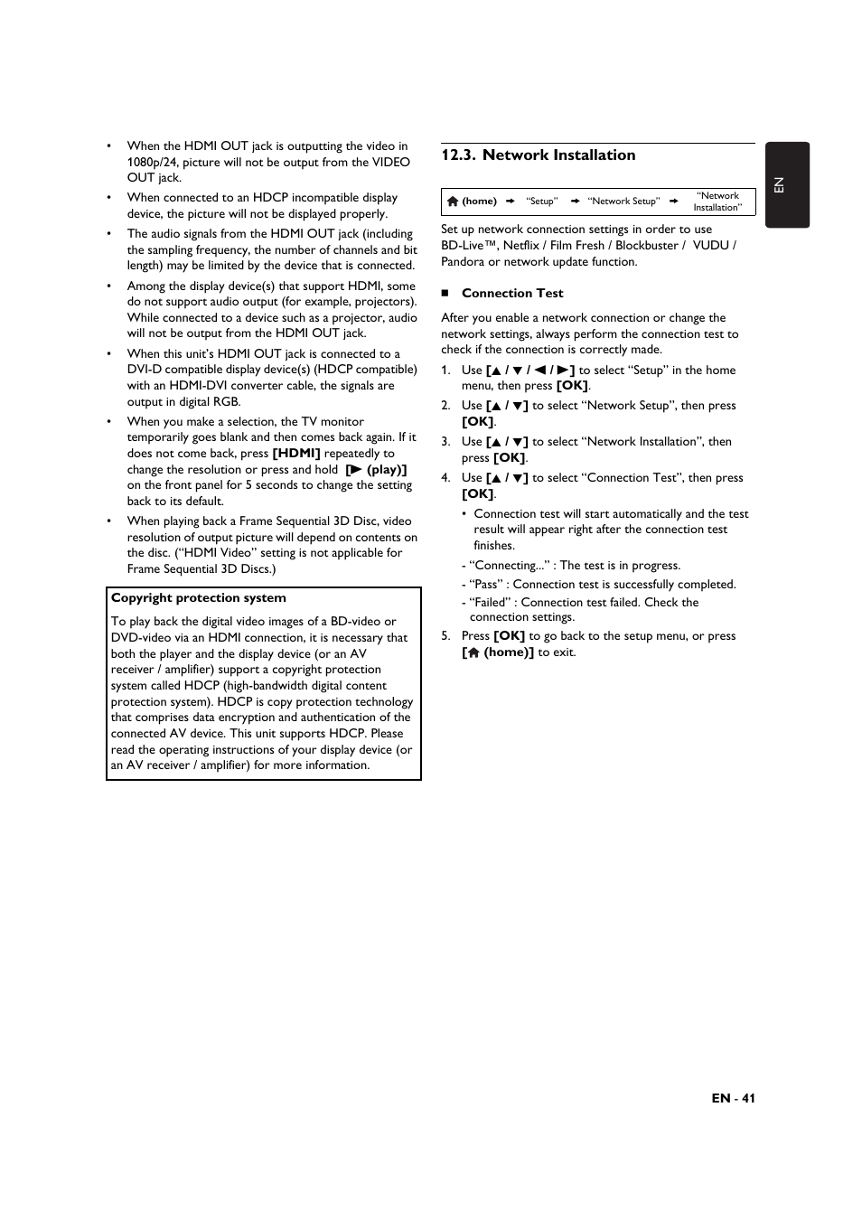 Network installation | Philips BDP3506-F7 User Manual | Page 41 / 66