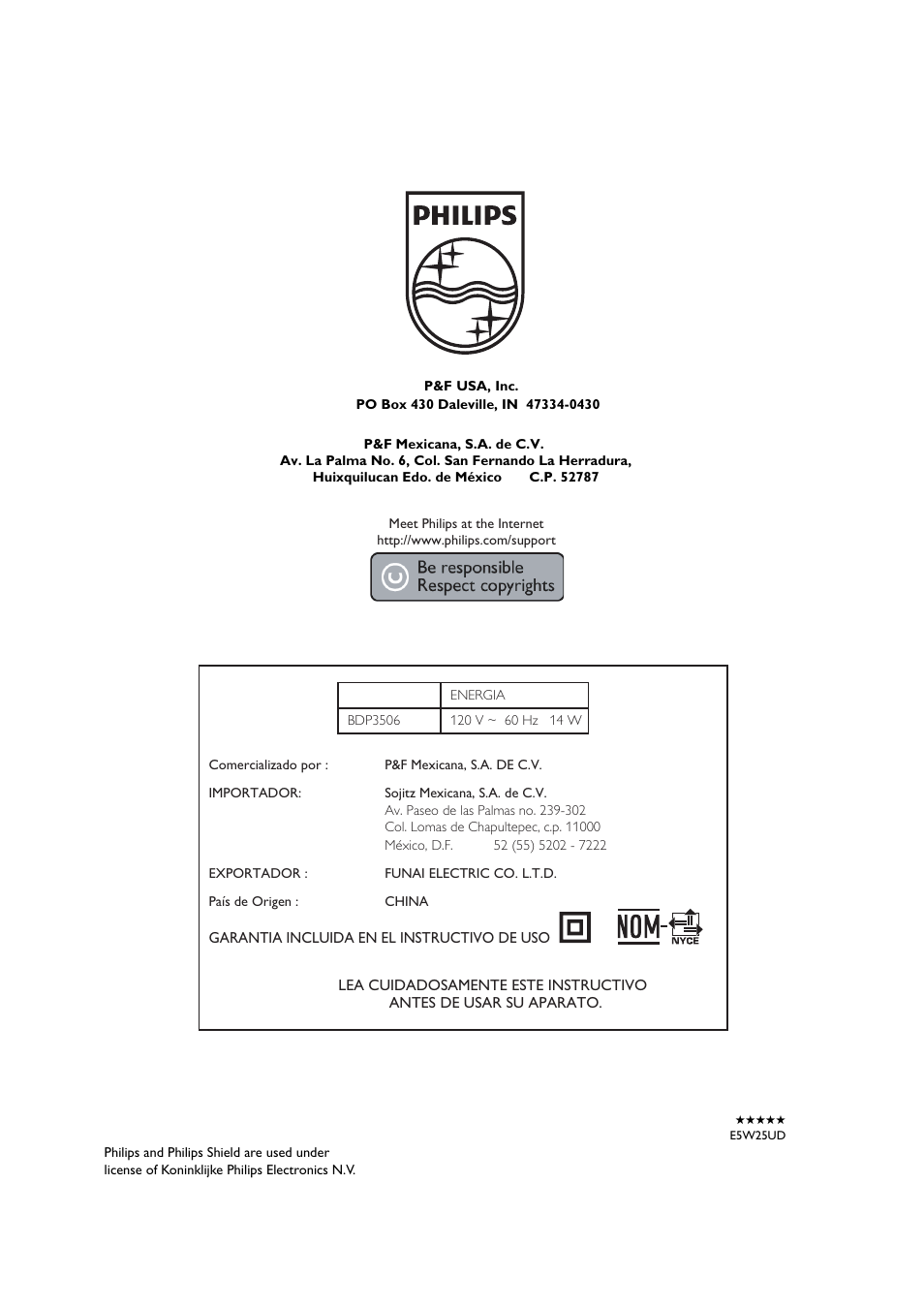 Philips BDP3506-F7 User Manual | Page 66 / 66