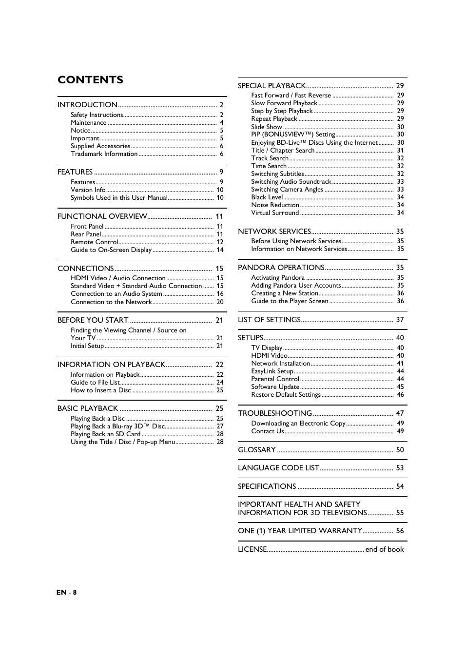 Philips BDP3506-F7 User Manual | Page 8 / 66