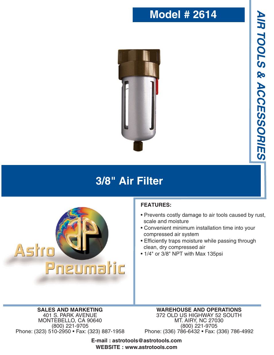 Astro Pneumatic 2614 User Manual | 1 page