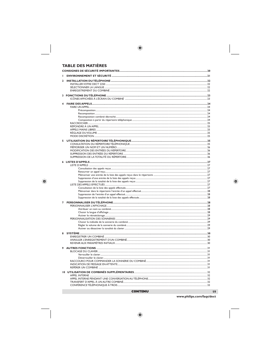 Philips DECT2250G-37 User Manual | Page 21 / 57