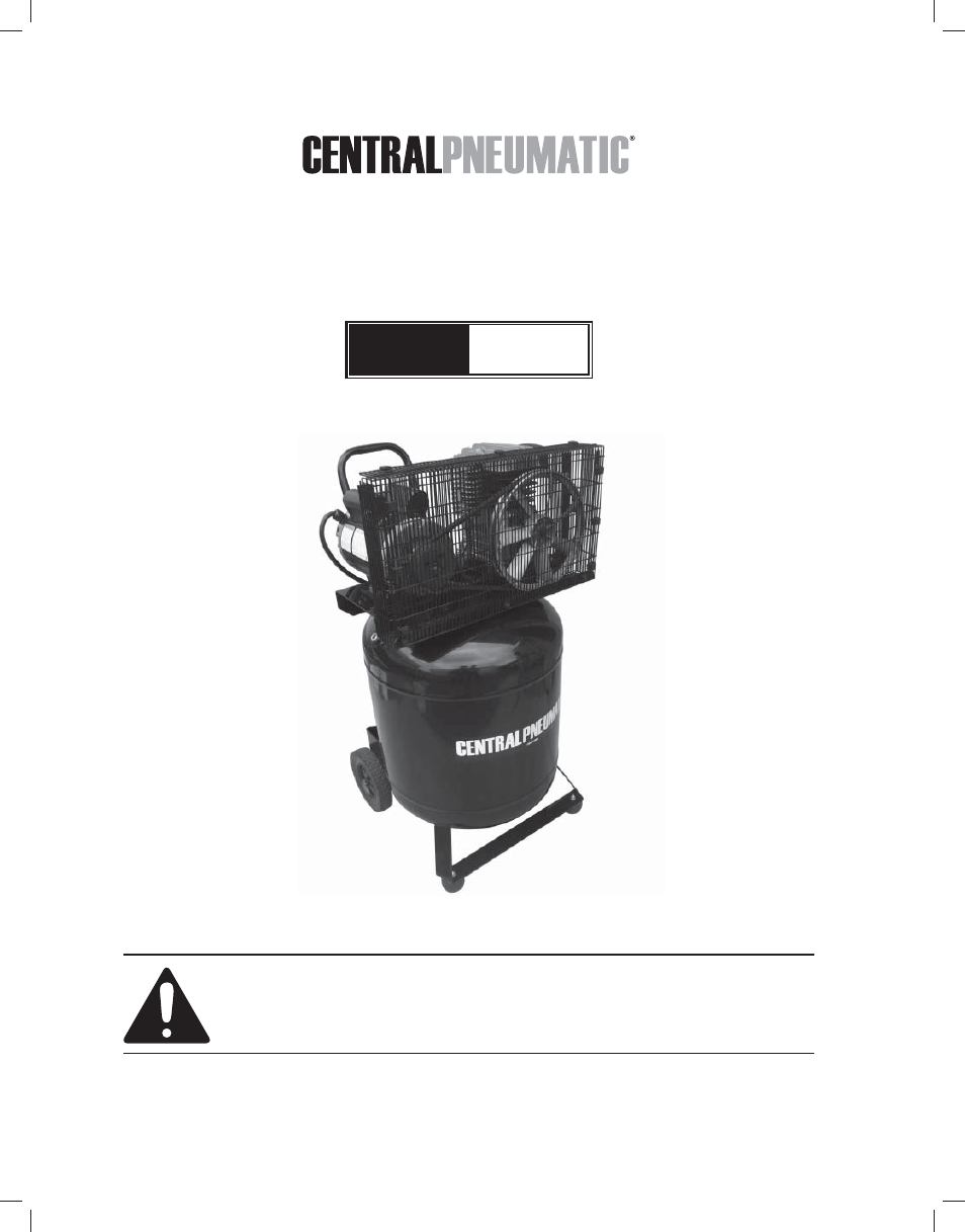 Astro Pneumatic 29 Gallon Belt Driven Air Compressor 68127 User Manual | 26 pages