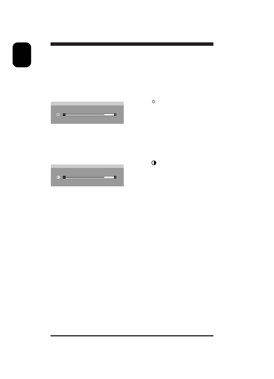 Adjustment via on-screen-display, Brightness / contrast | Philips 19C2502E11 User Manual | Page 8 / 22