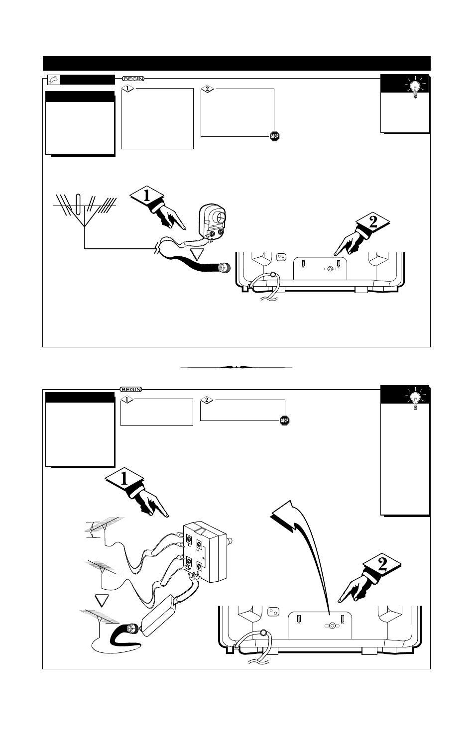 Tv (a, Ooking, Ntenna | Able, Onnections | Philips PR1930B User Manual | Page 2 / 8