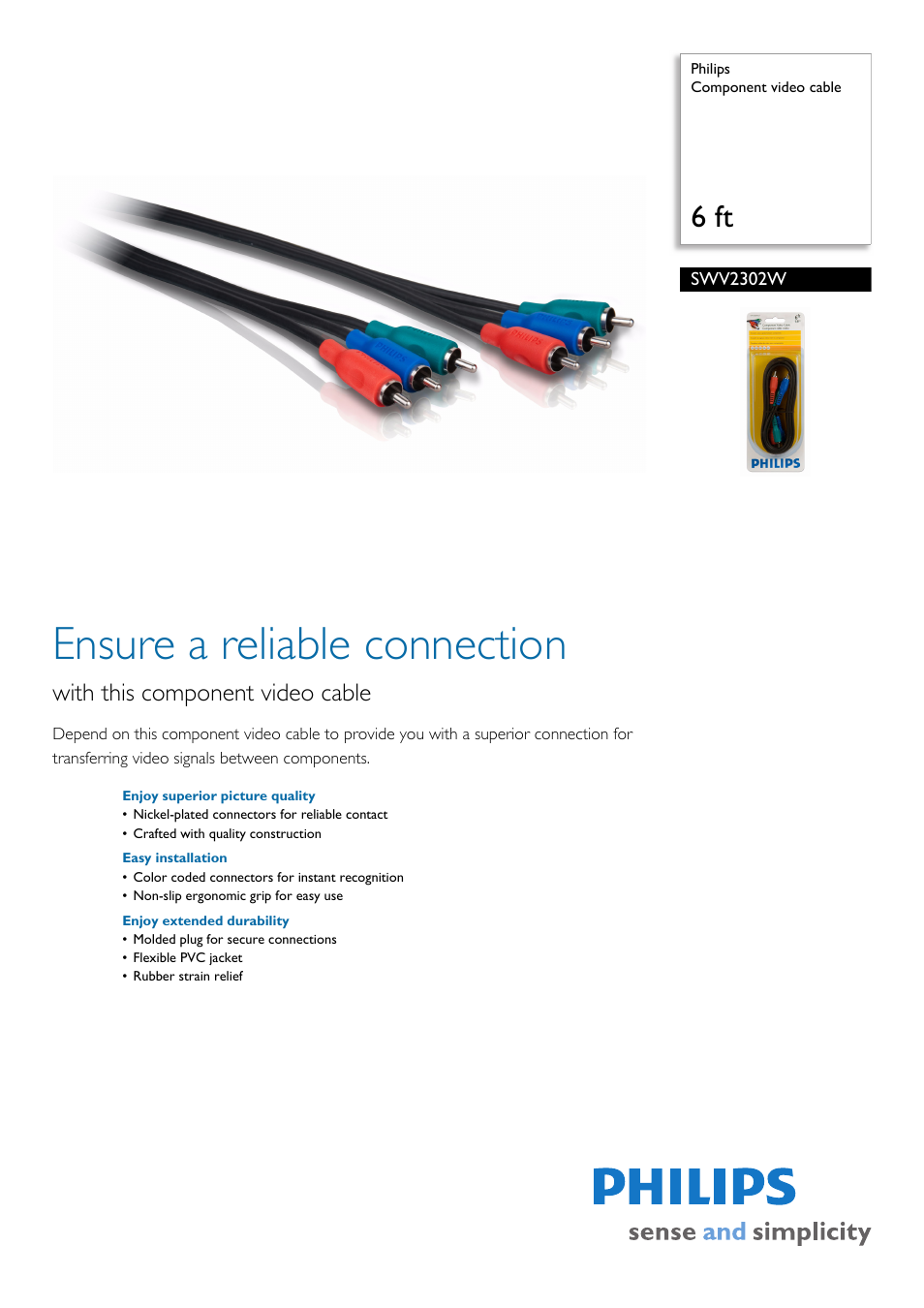 Philips SWV2302W-27 User Manual | 2 pages