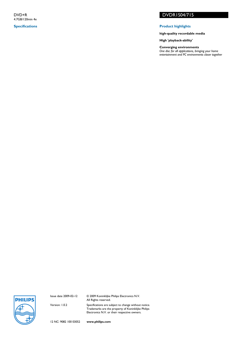 Philips DVDR1S04-715 User Manual | Page 2 / 2