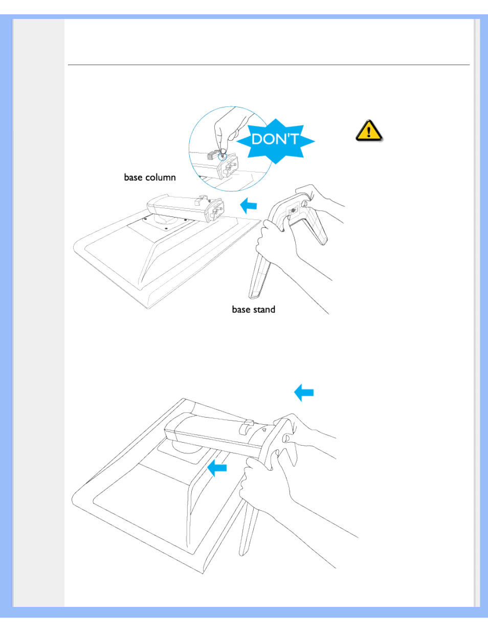 The base, Vesa standard mounting, Vesa | Standard mounting | Philips 200P7EB-27 User Manual | Page 56 / 99