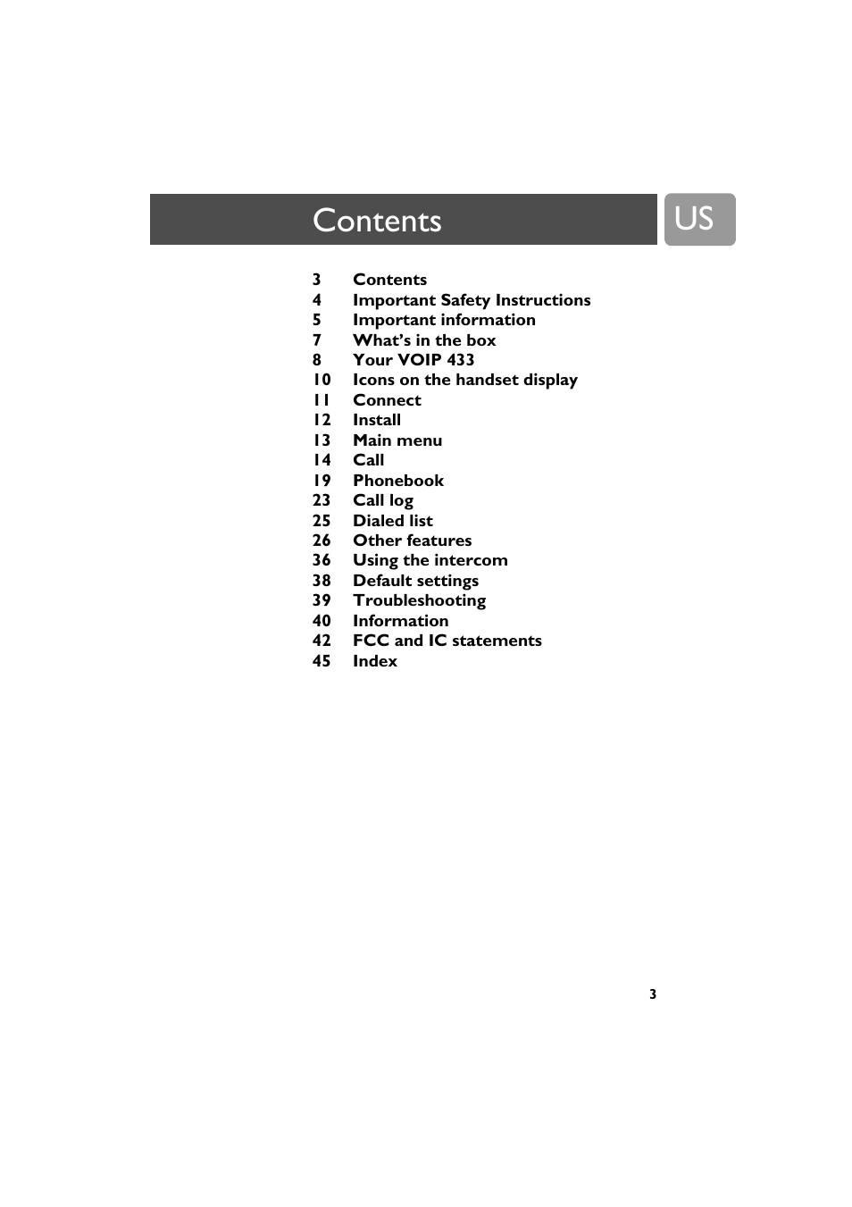 Philips VOIP4332B-37 User Manual | Page 3 / 48