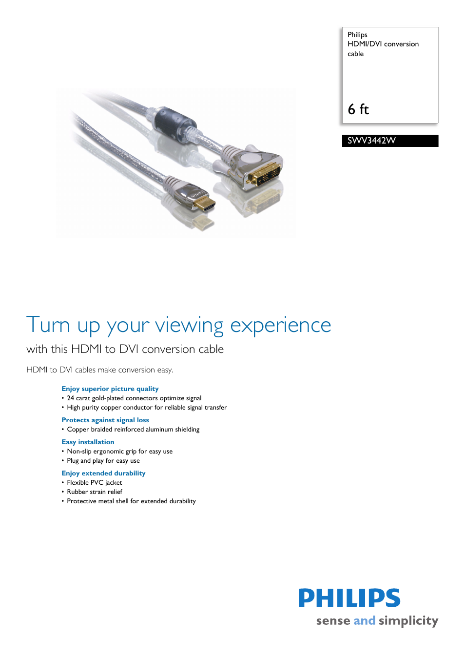 Philips SWV3442W-17 User Manual | 2 pages