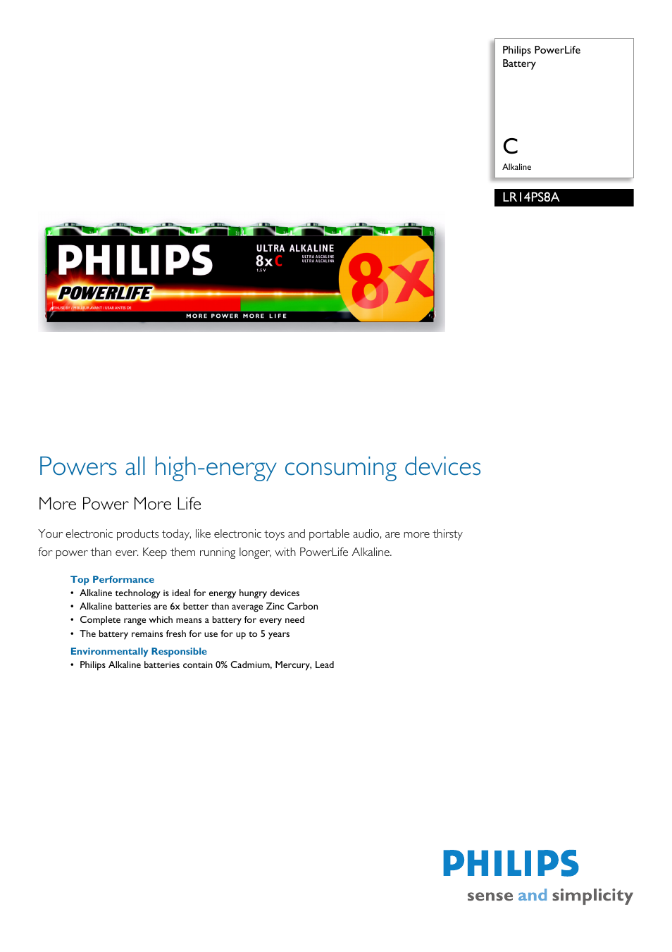 Philips LR14PS8A-27 User Manual | 2 pages