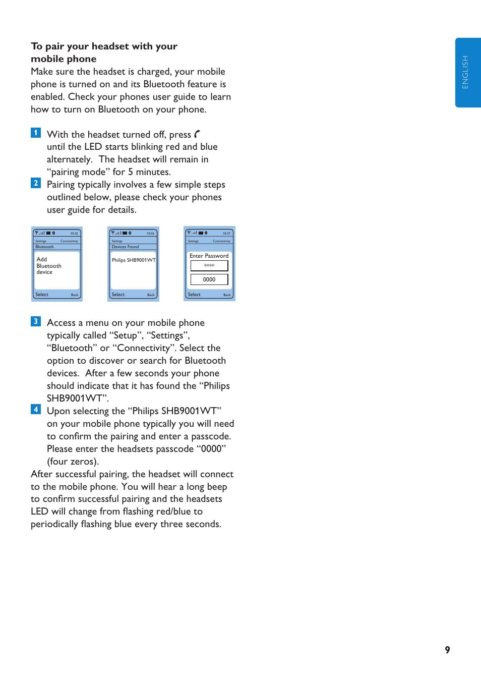 Philips SHB9001WT-00 User Manual | Page 9 / 18