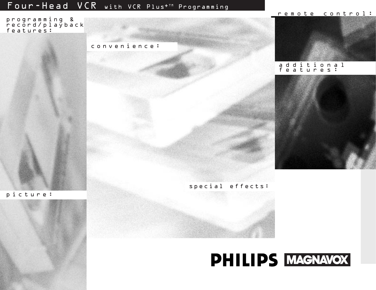 Vrx342at, Four-head vcr, With vcr plus | Programming | Philips VRX342AT99 User Manual | Page 2 / 2
