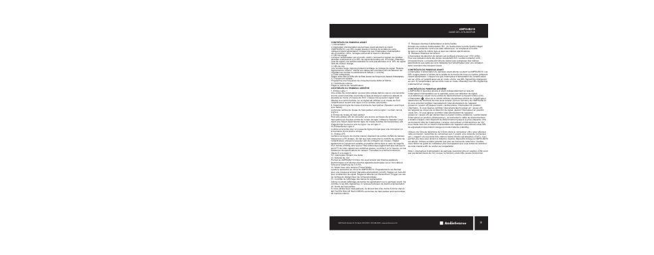 Ampsub210 | AudioSource AMPSUB210 User Manual | Page 9 / 16