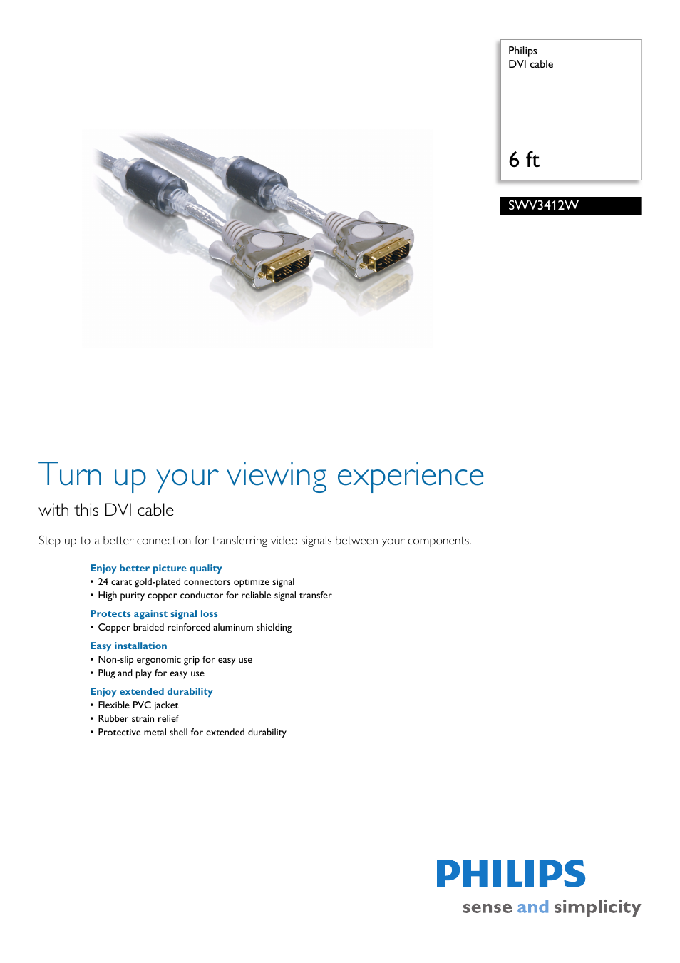 Philips SWV3412W-17 User Manual | 2 pages