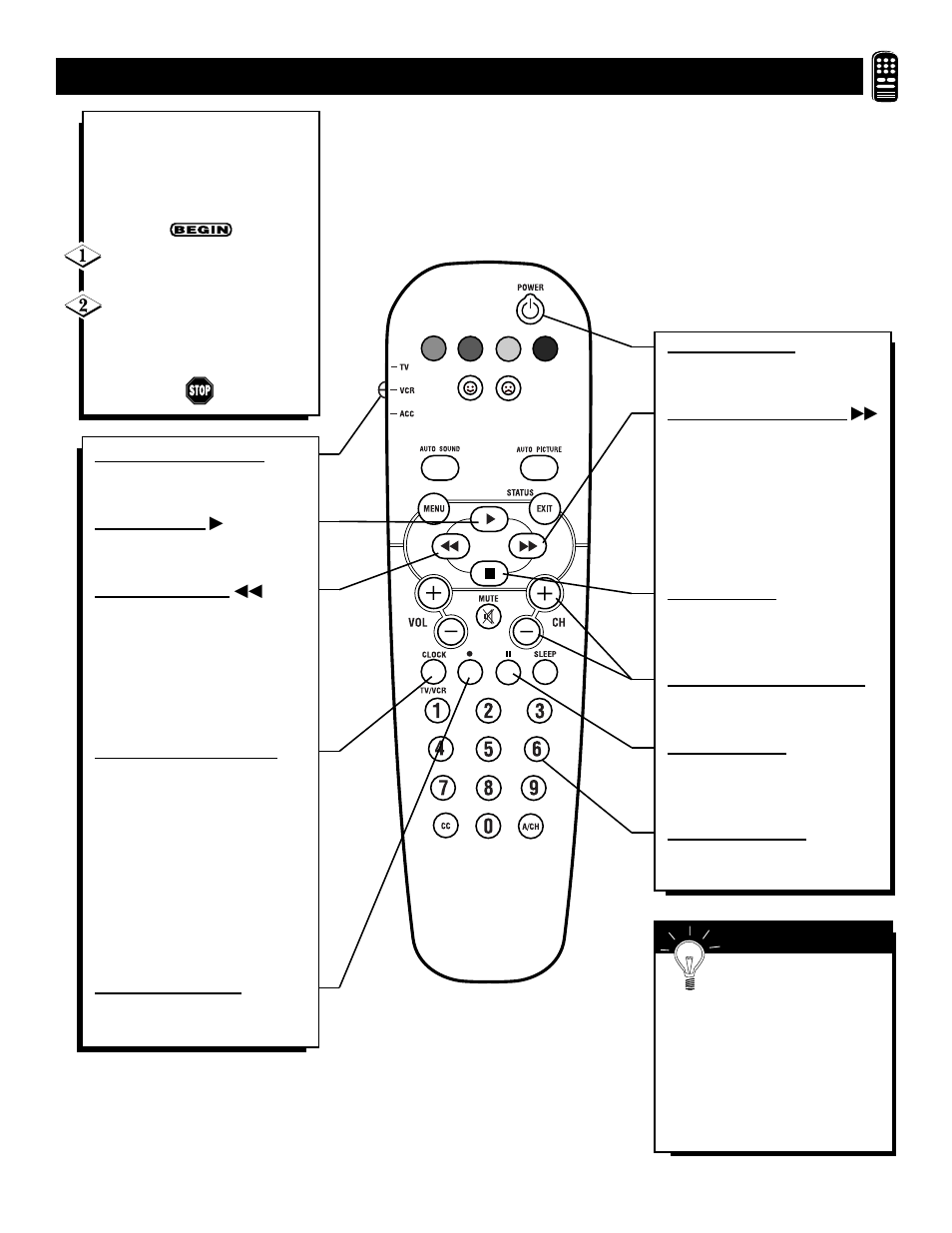 Vcr b, Sing the, Emote | Uttons | Philips 27RF50S99 User Manual | Page 37 / 41