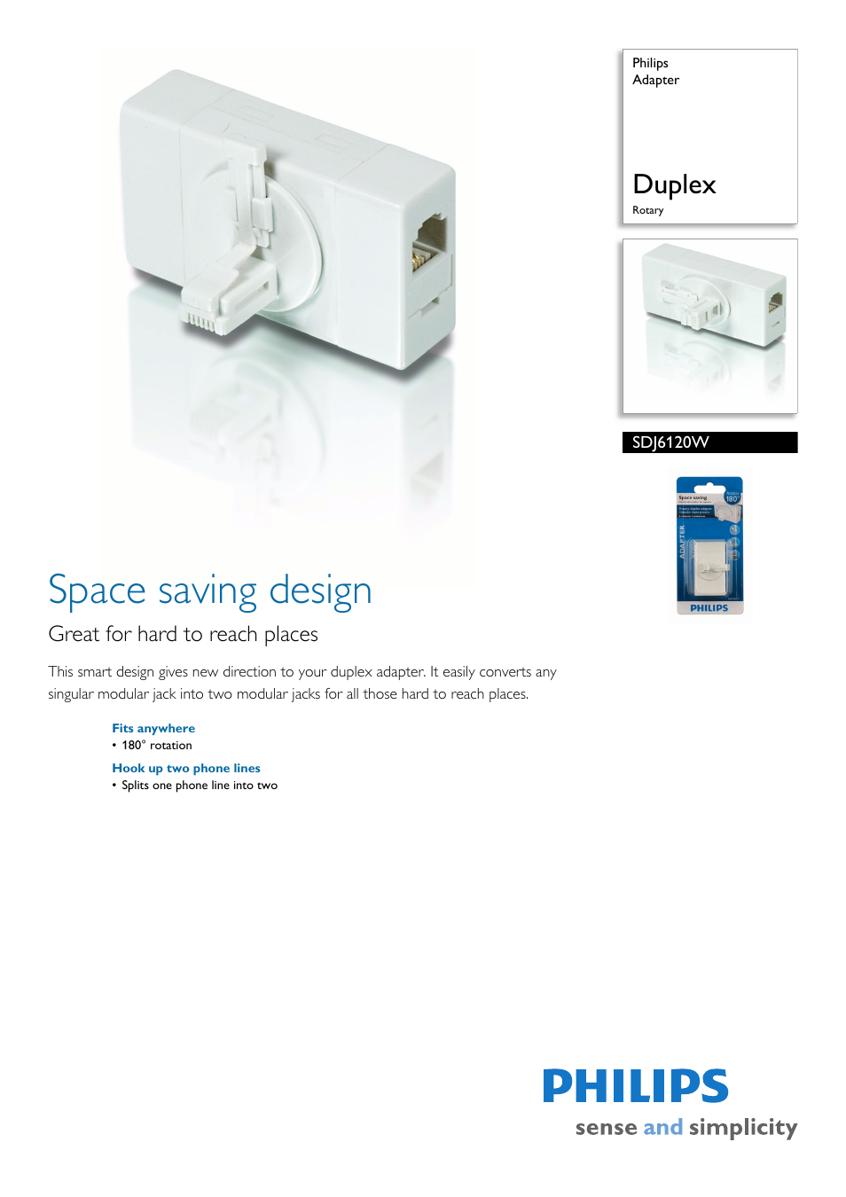 Philips SDJ6120W-17 User Manual | 2 pages