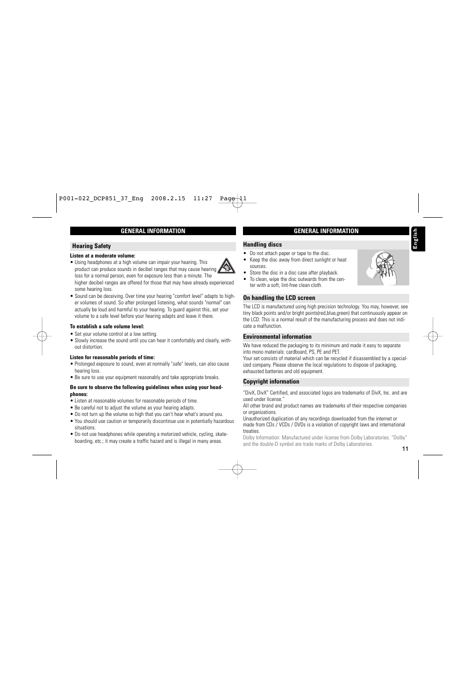 Philips DCP852-37 User Manual | Page 11 / 23