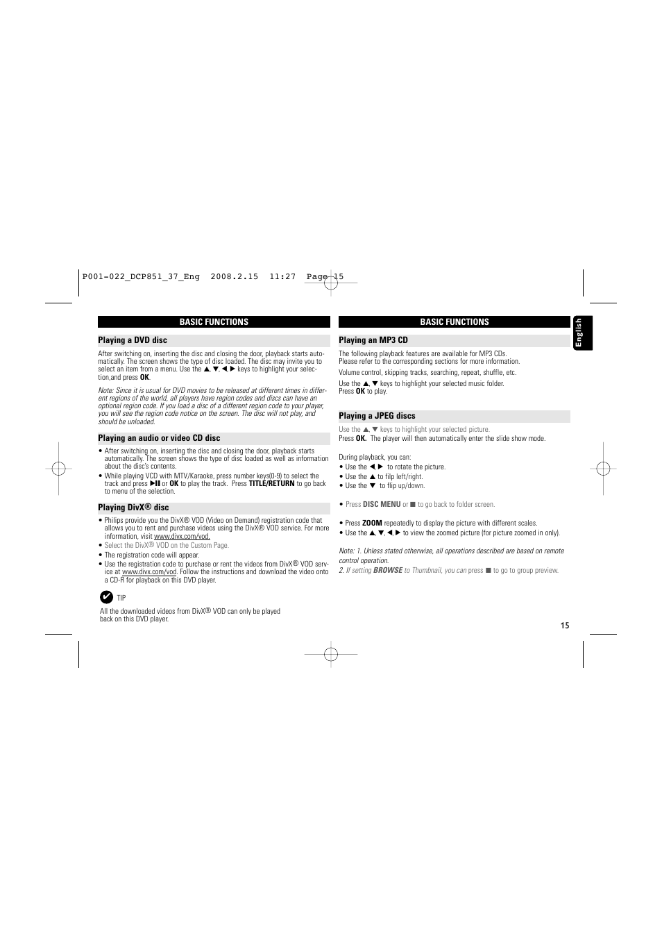 Philips DCP852-37 User Manual | Page 15 / 23