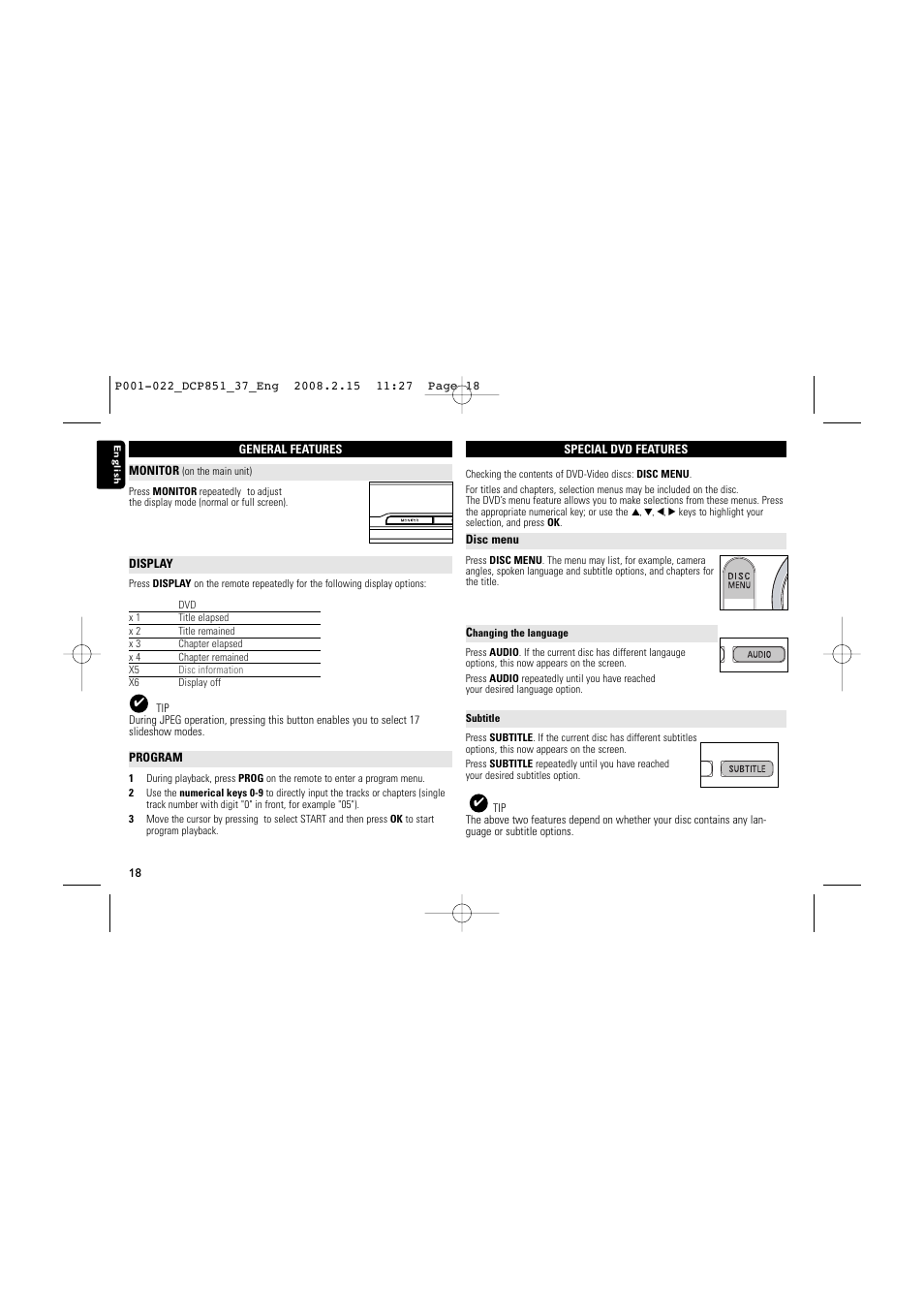 Philips DCP852-37 User Manual | Page 18 / 23