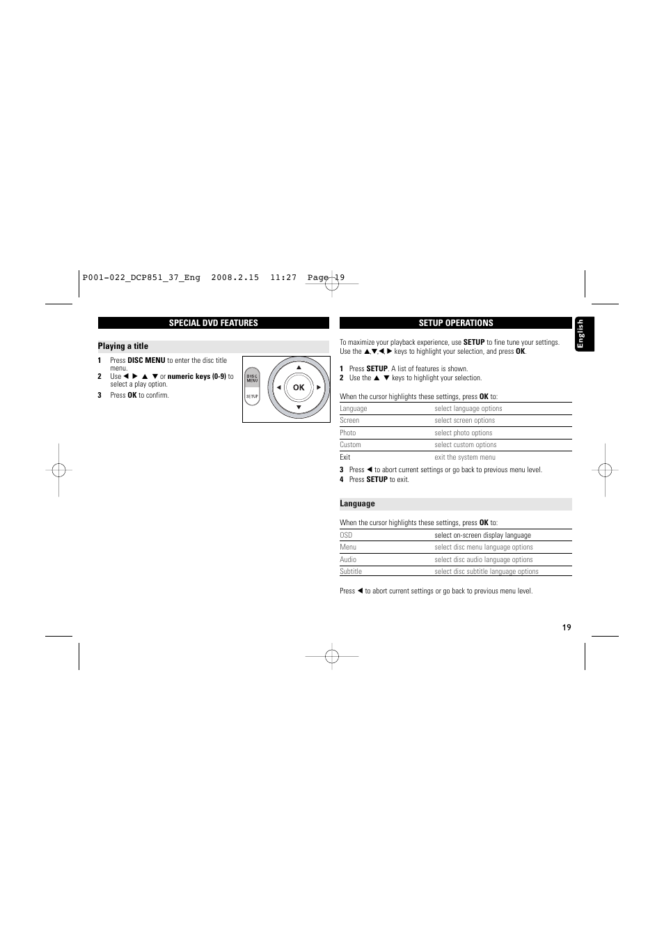 Philips DCP852-37 User Manual | Page 19 / 23