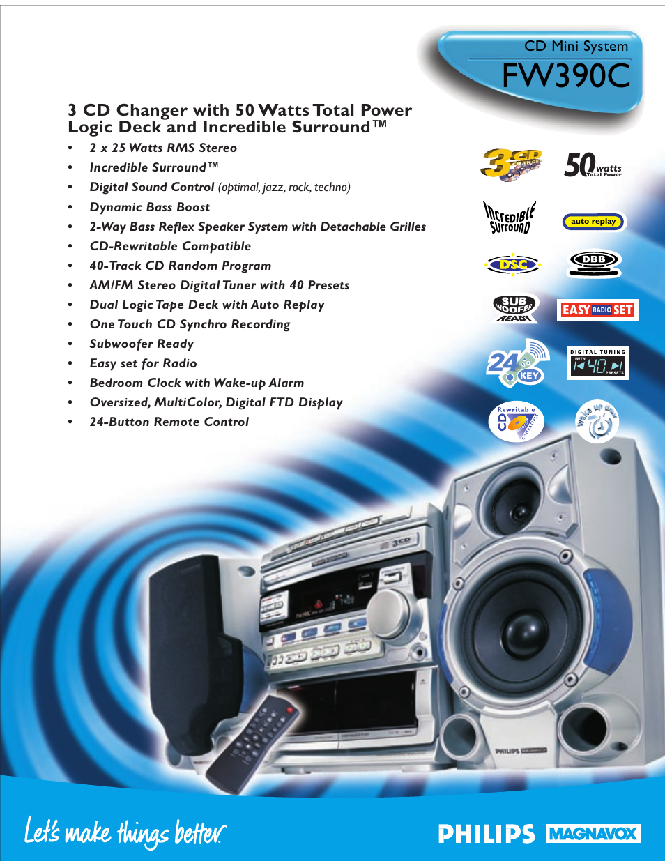Philips FW390C-37 User Manual | 2 pages