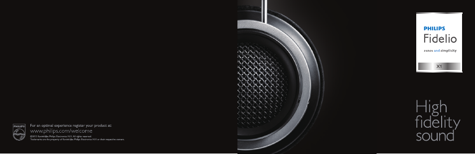 Philips Fidelio HiFi Stereo Headphones X1 User Manual | 12 pages