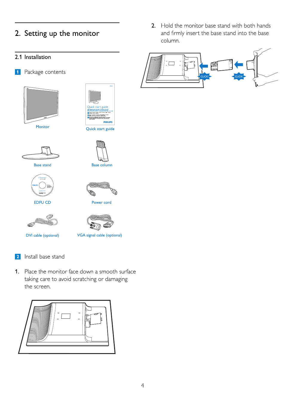 Philips LED monitor with Touch Control 246EL2SB 23.6" 59.9 cm E-line Full HD User Manual | Page 6 / 49