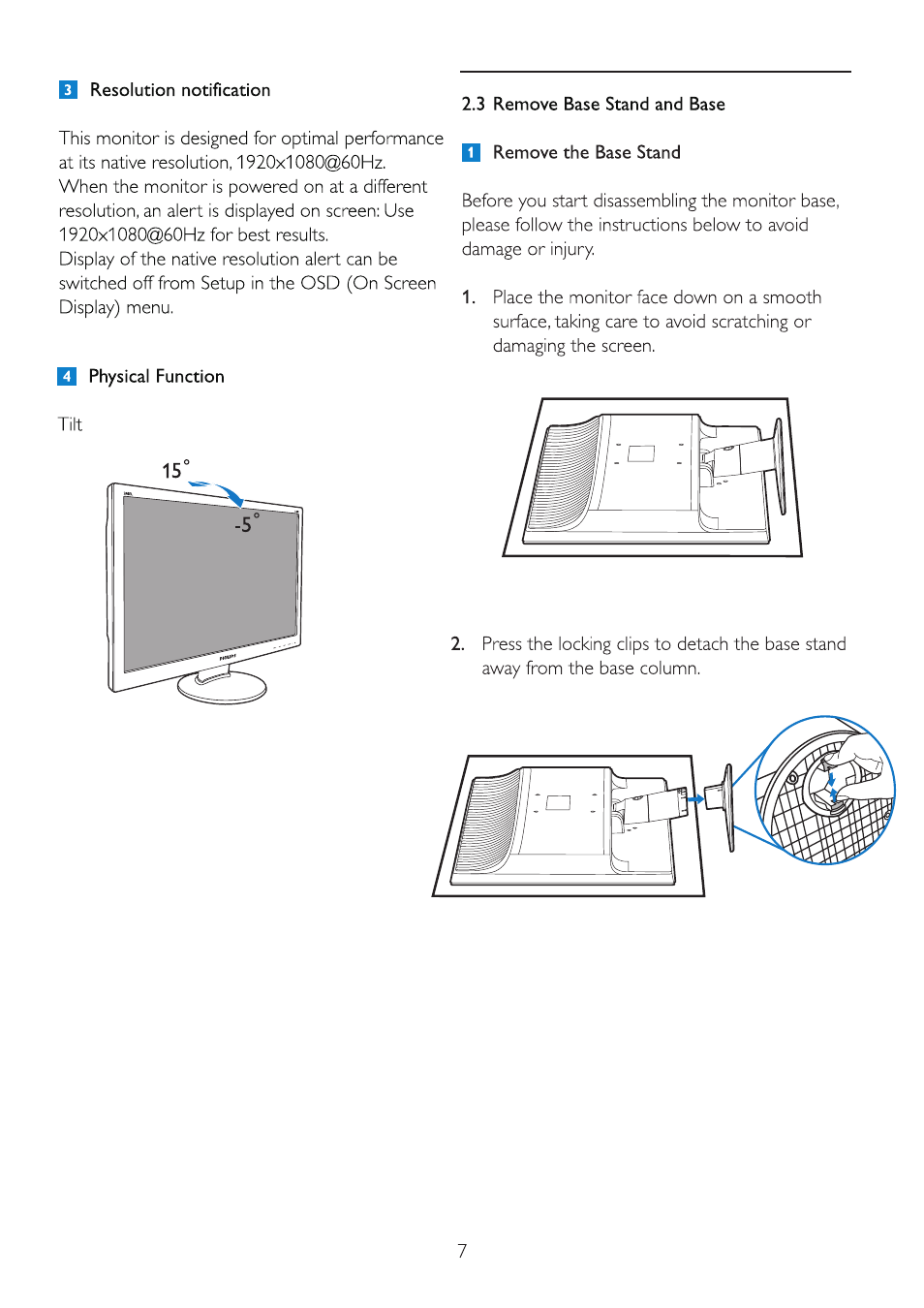 Philips LED monitor with Touch Control 246EL2SB 23.6" 59.9 cm E-line Full HD User Manual | Page 9 / 49