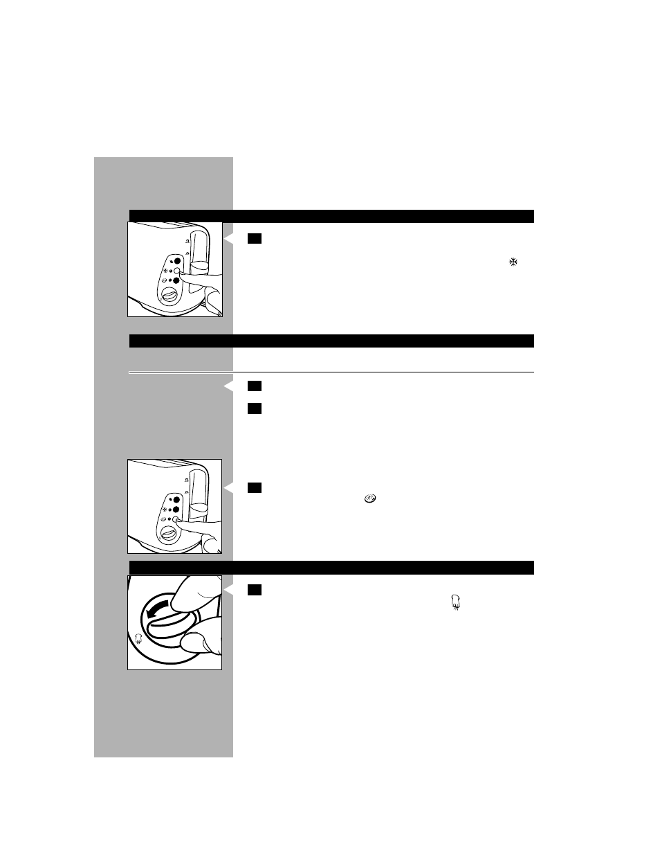 Toasting frozen bread, Toasting on one side, Reheating toasted bread | Perfect for bagels and baguettes | Philips HD2548-54 User Manual | Page 8 / 12