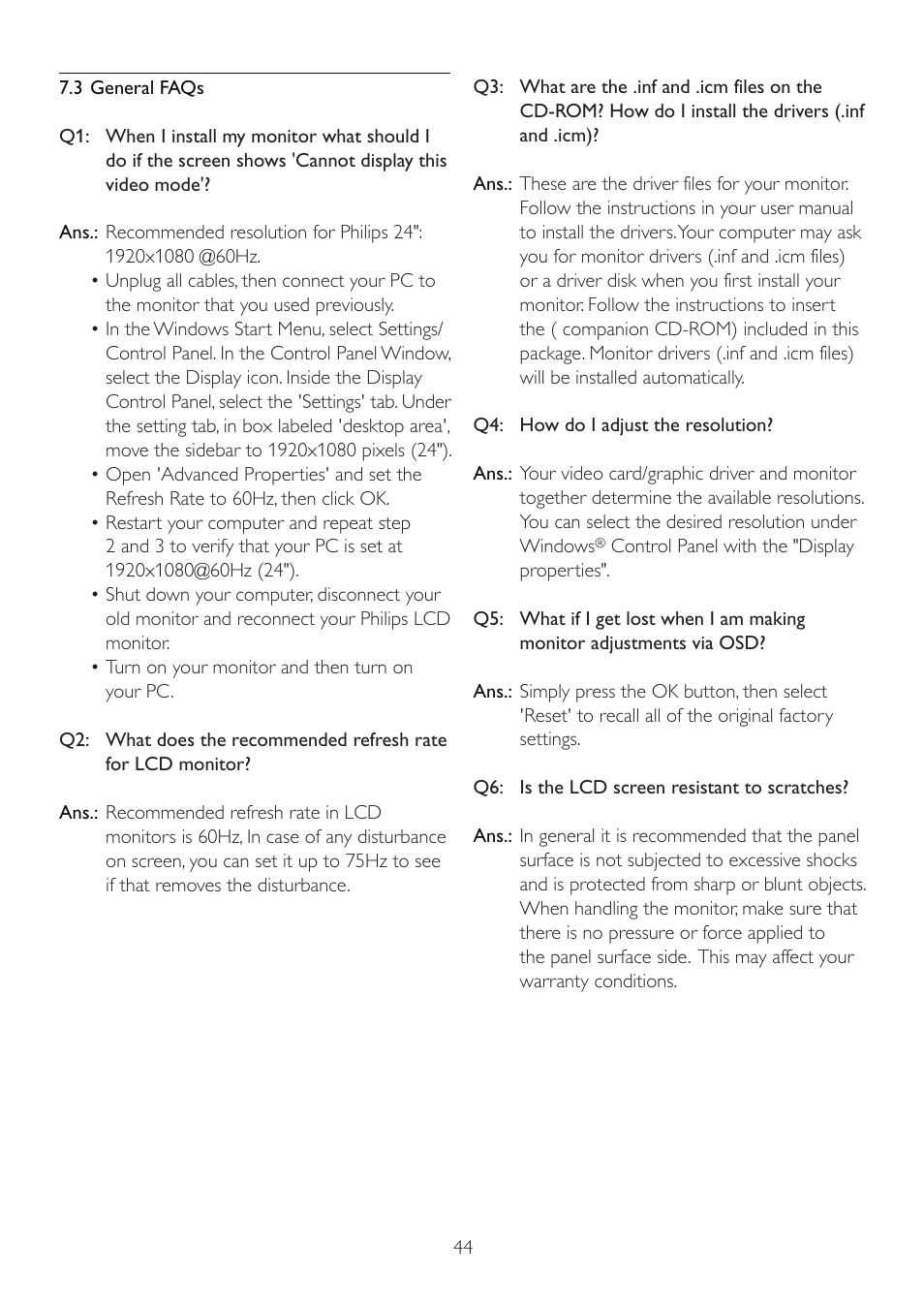 Philips 243E2SB-27 User Manual | Page 46 / 49