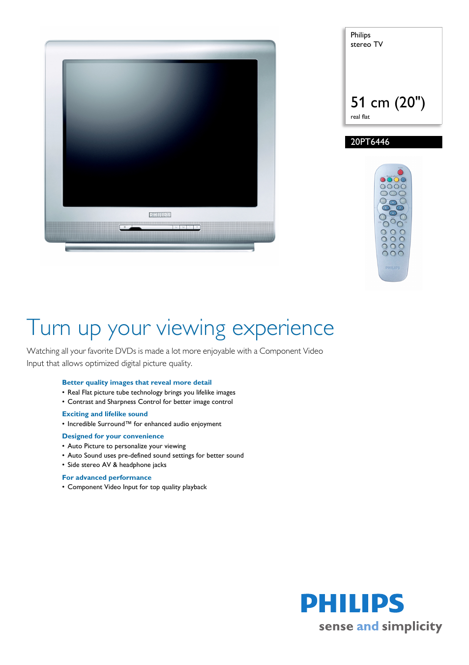 Philips 20PT6446-37B User Manual | 2 pages