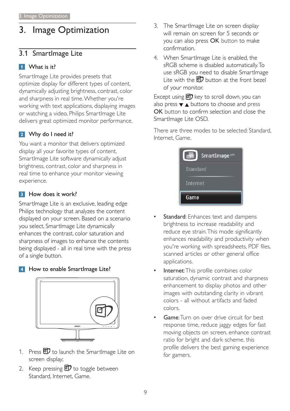 Image optimization | Philips 227E3QPHSU-00 User Manual | Page 11 / 41